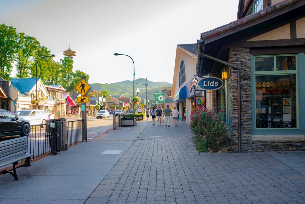 A lovely view of downtown Gatlinburg, TN